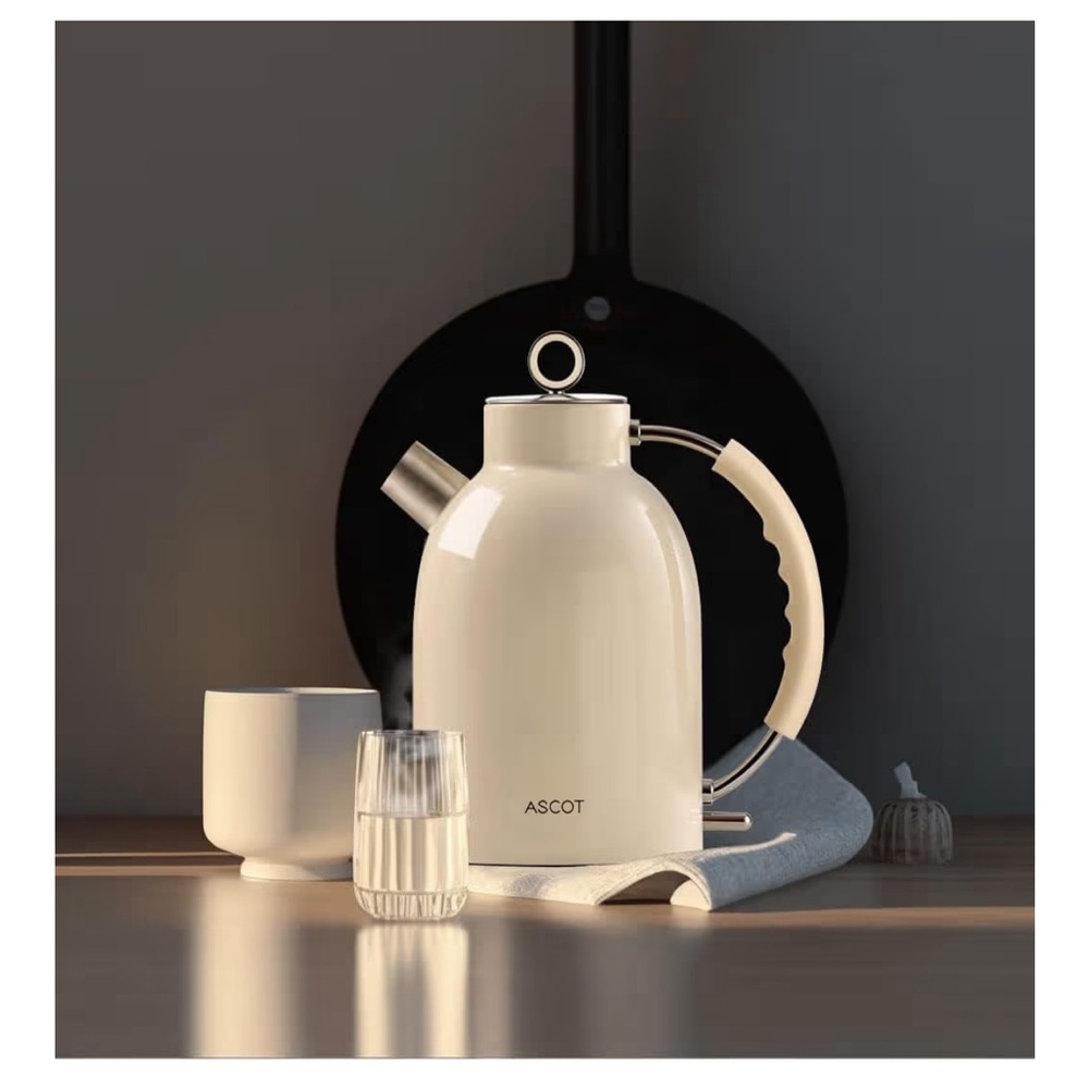 Ascot Cream Electric Kettle - Retro Style